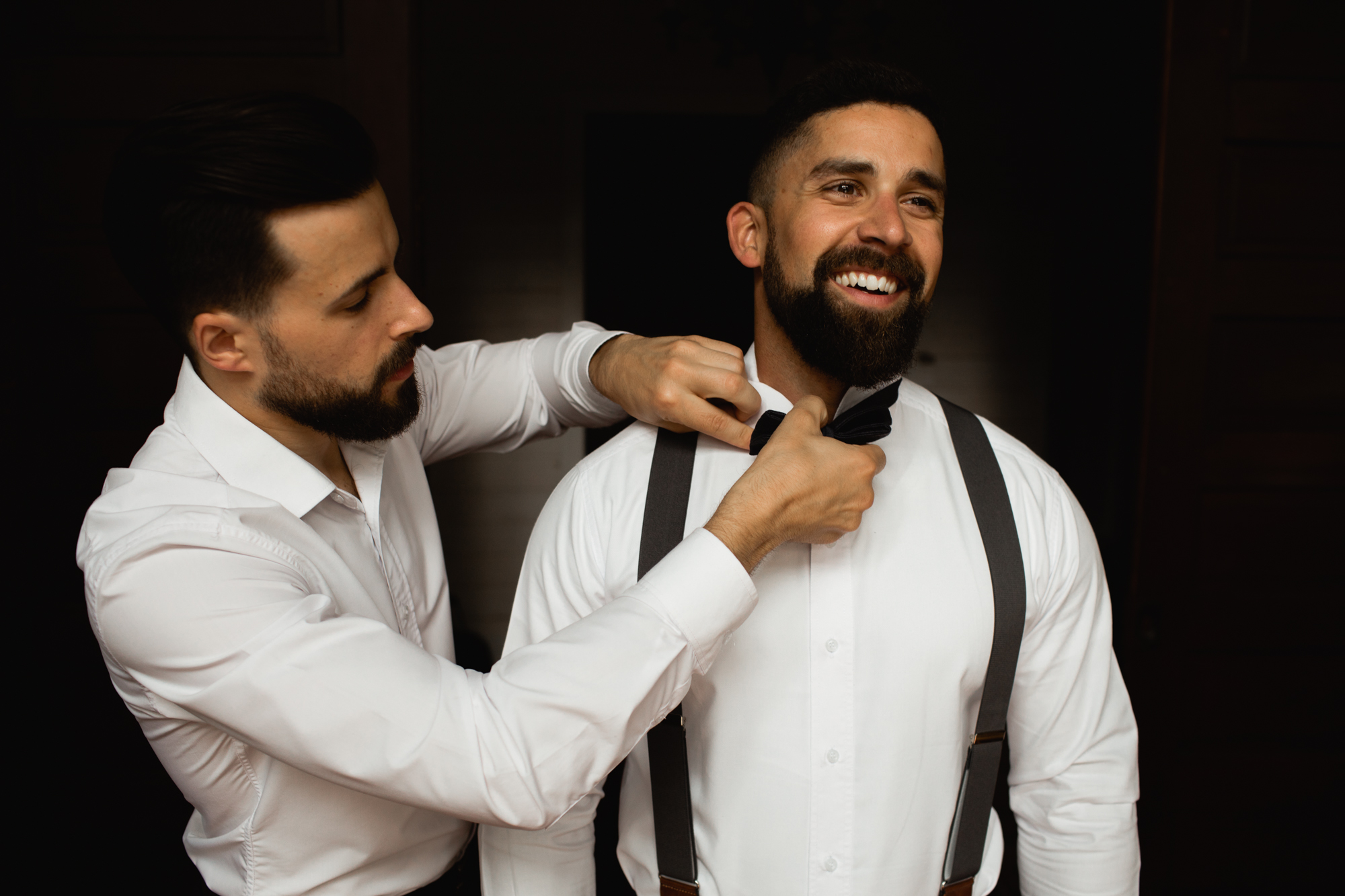 groom getting dressed