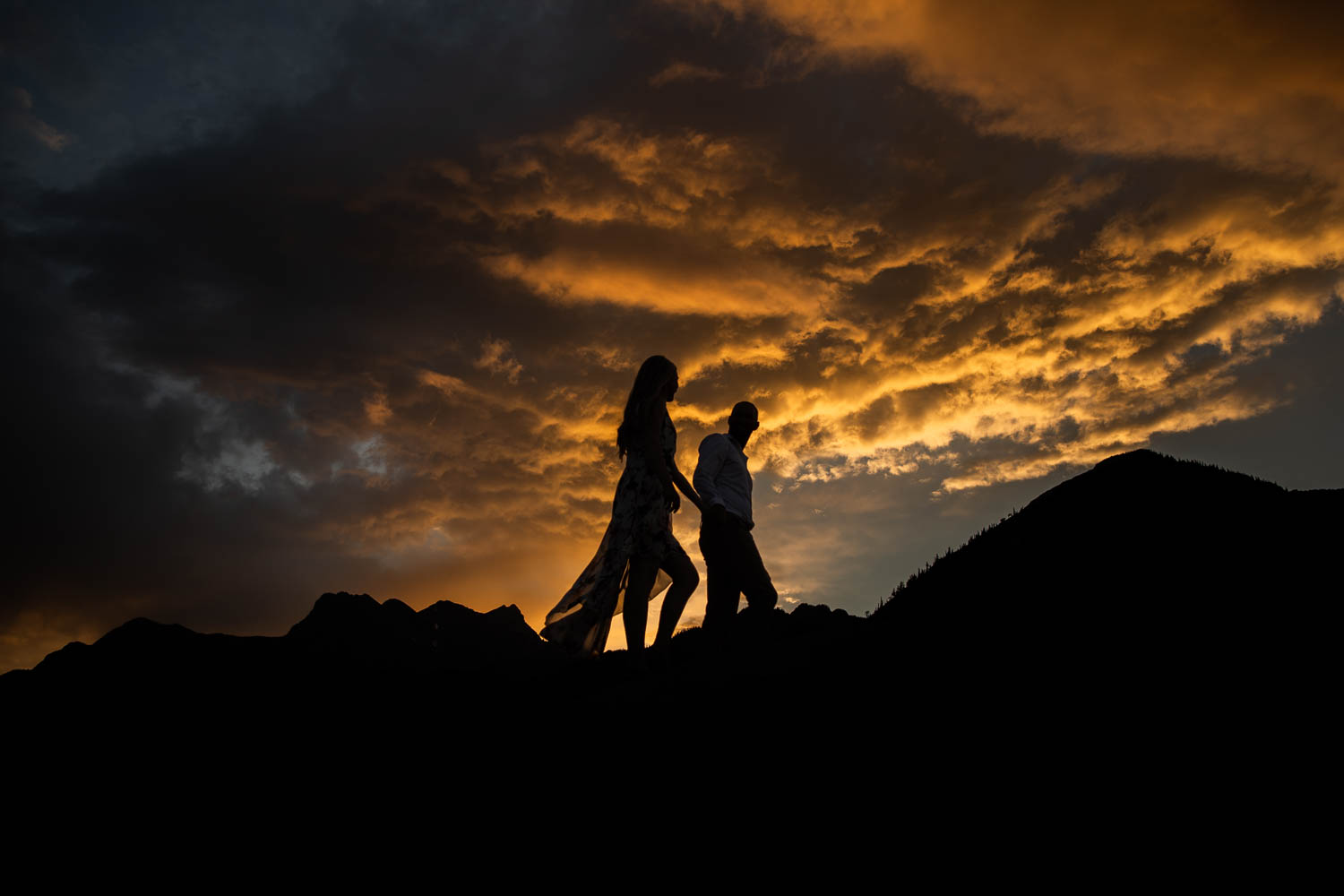 sunset engagement session