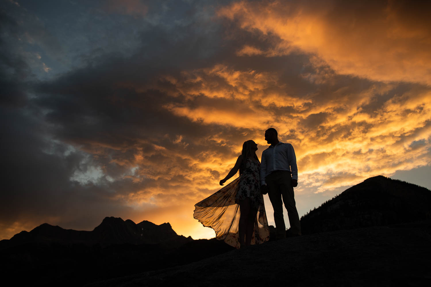 sunset engagement session