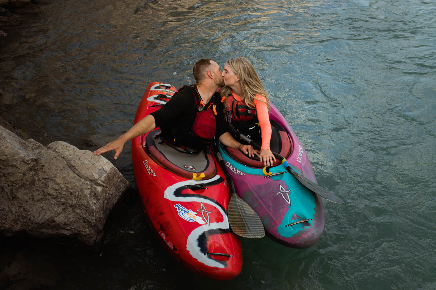 Abraham Lake Engagement Photography Kayak Adventure Session