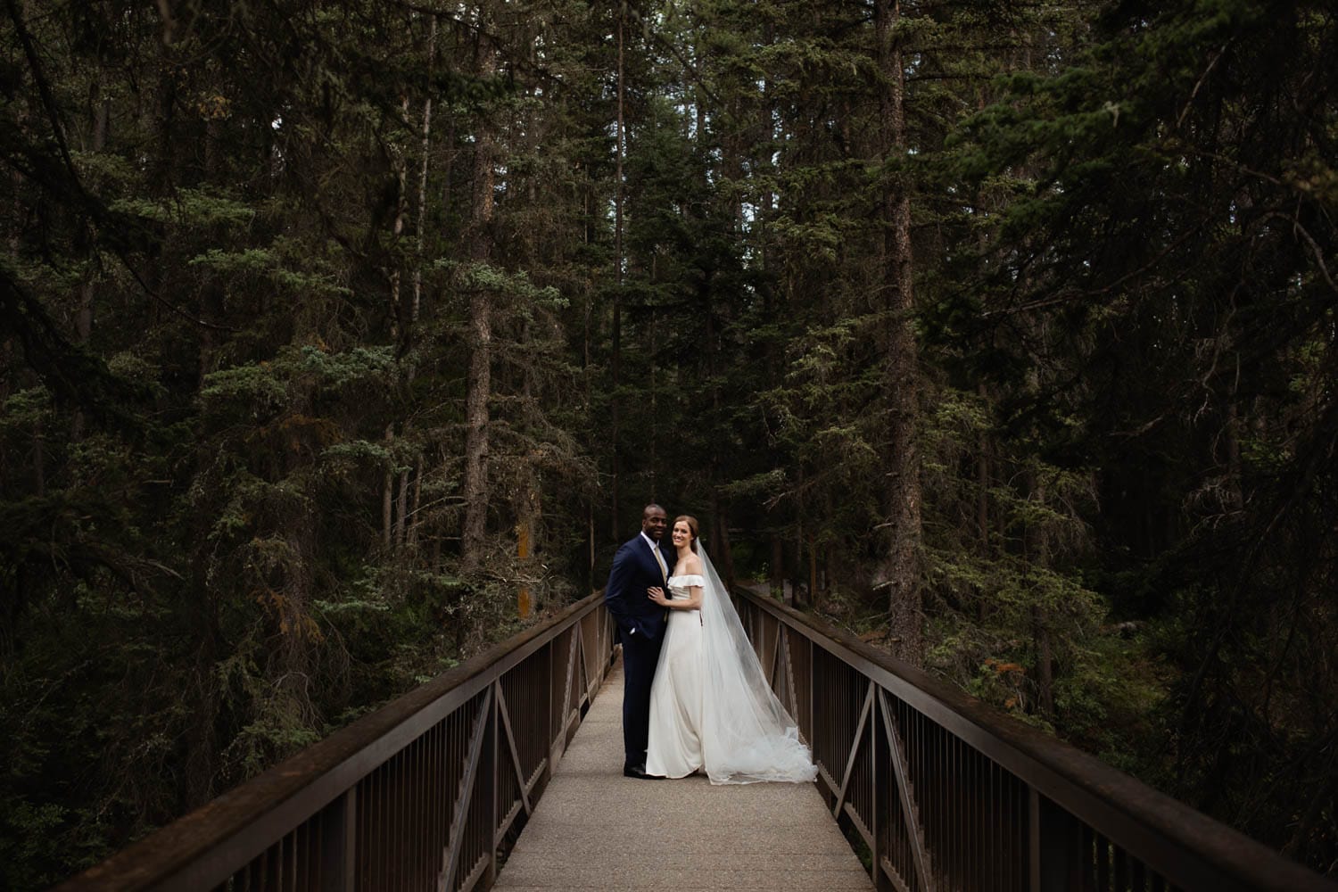 Wedding Photo on Banff Bridge