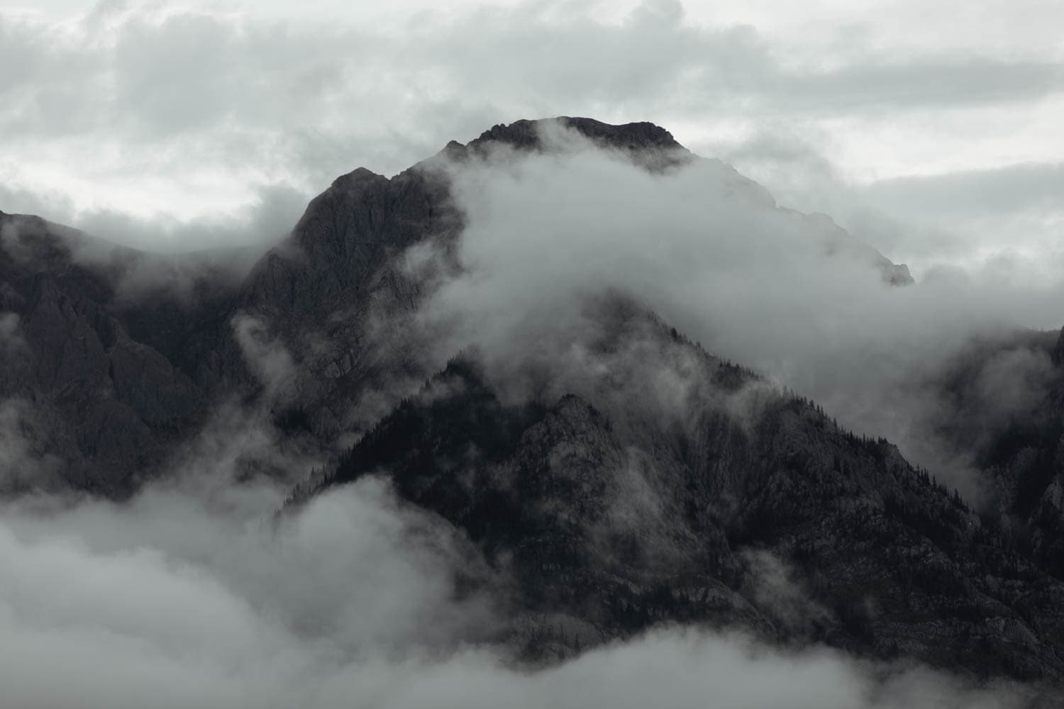 cloudy mountain views