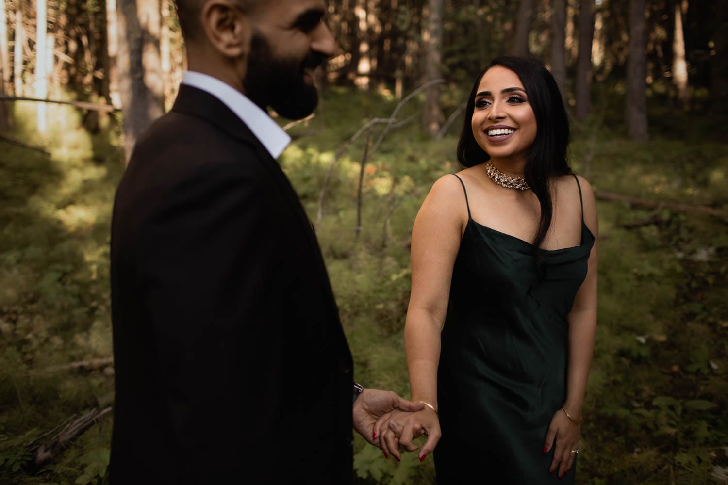 engagement photos in forest