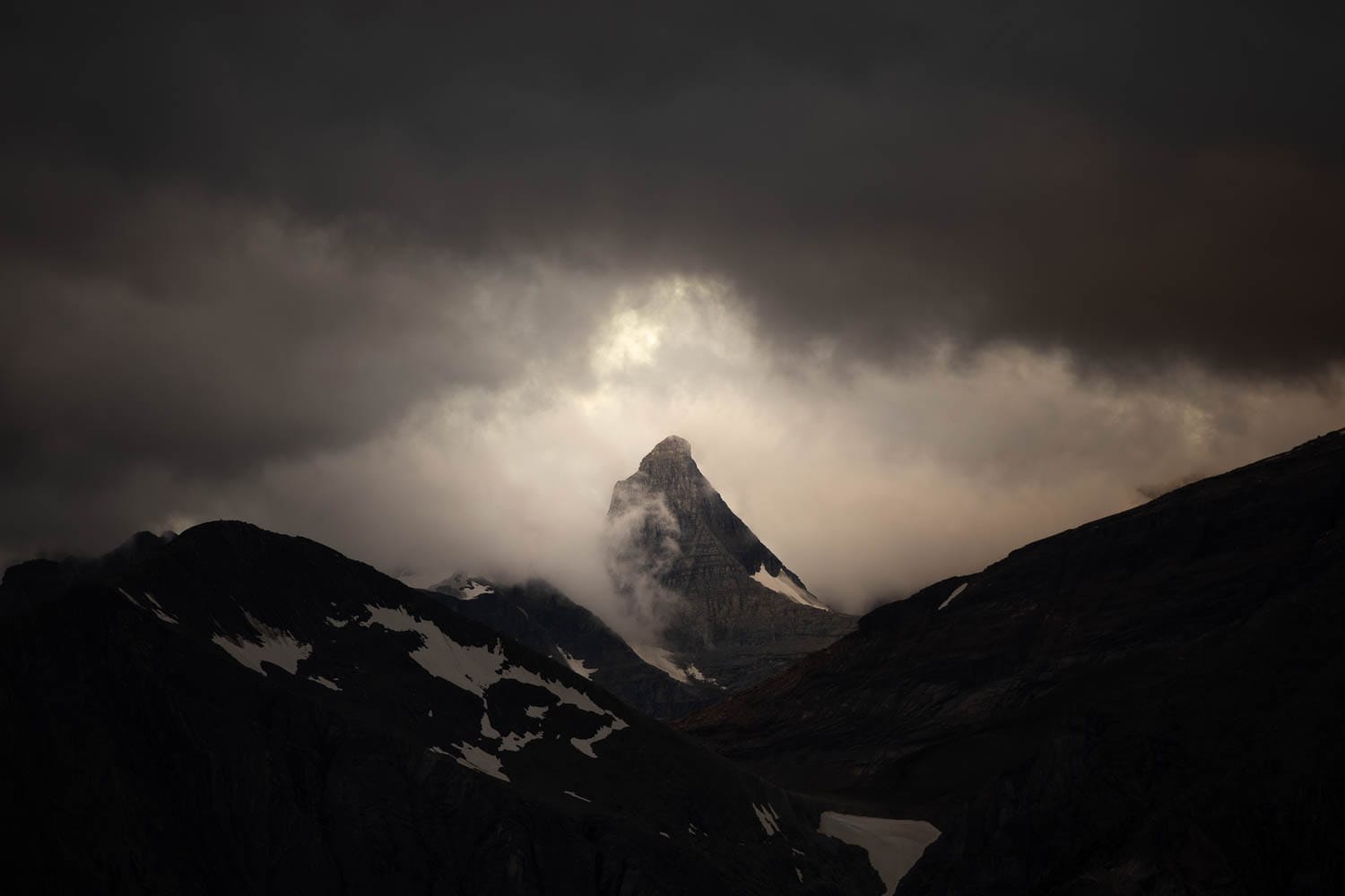 cloudy mountains at sunrise