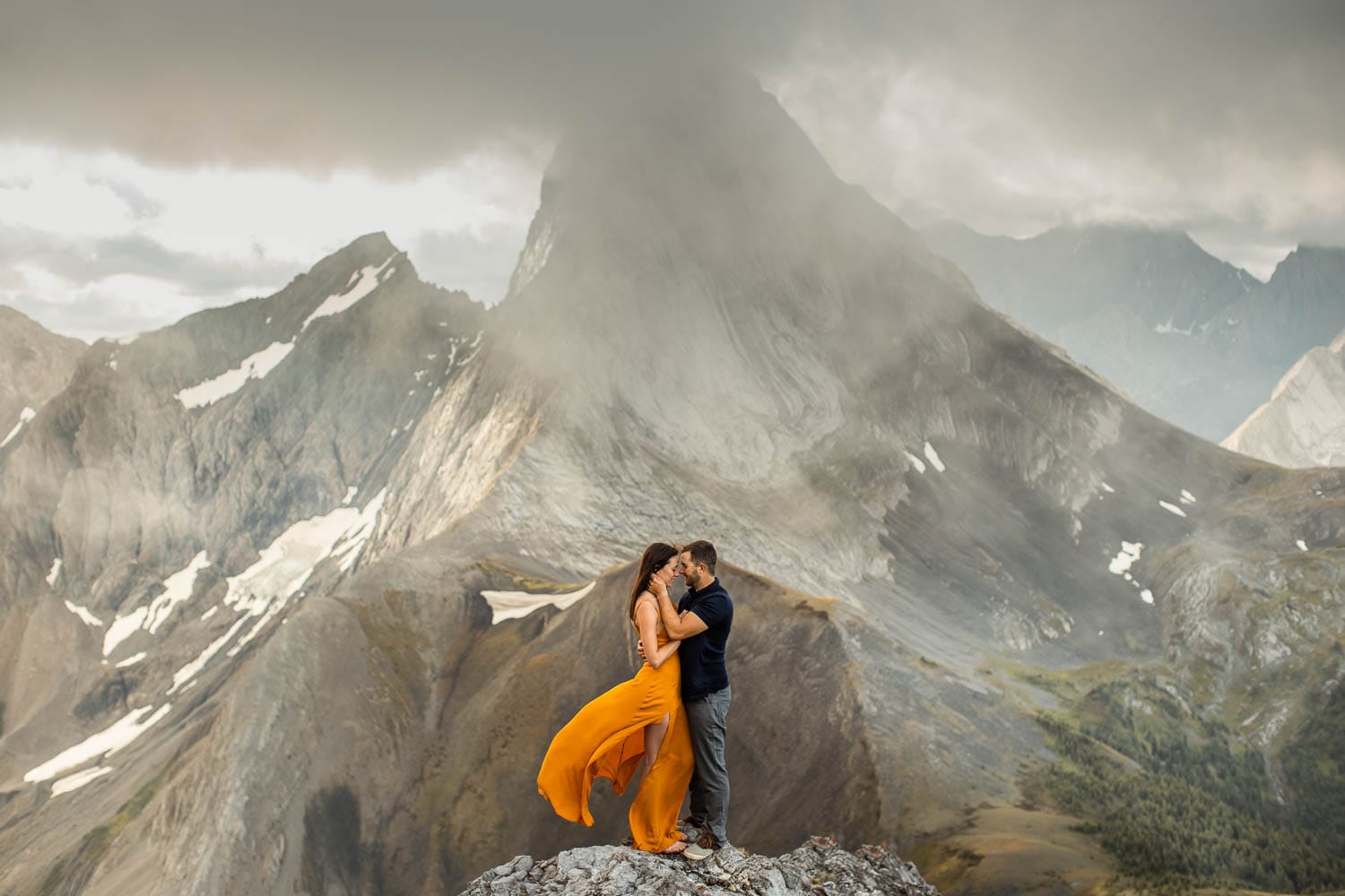 banff engagement photographer during an adventure session