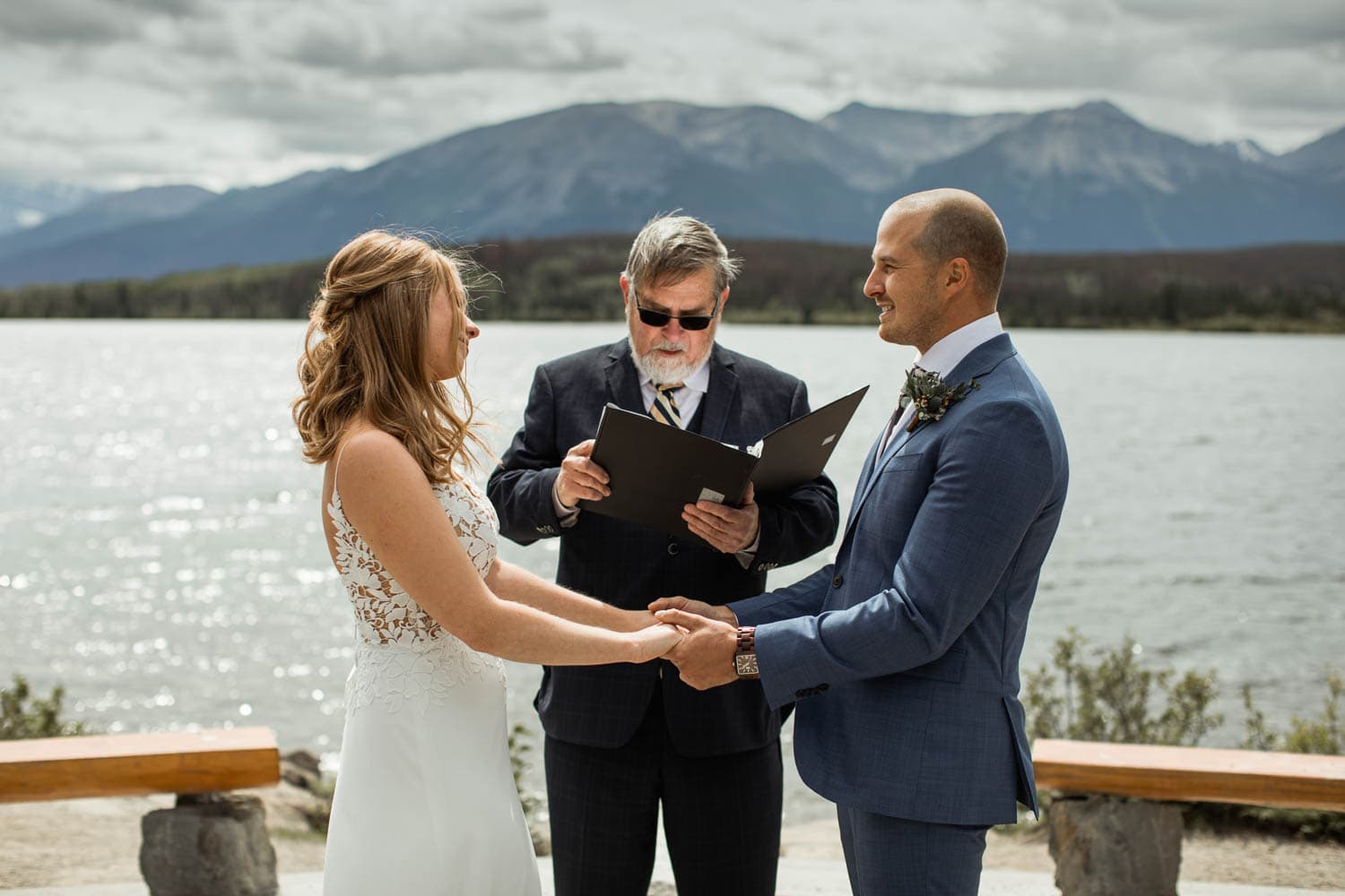 bride and groom at ceremony