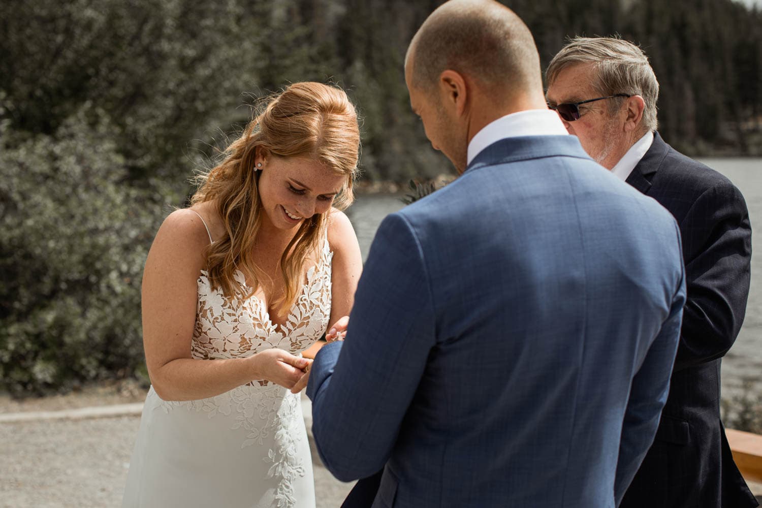 bride and groom at ceremony