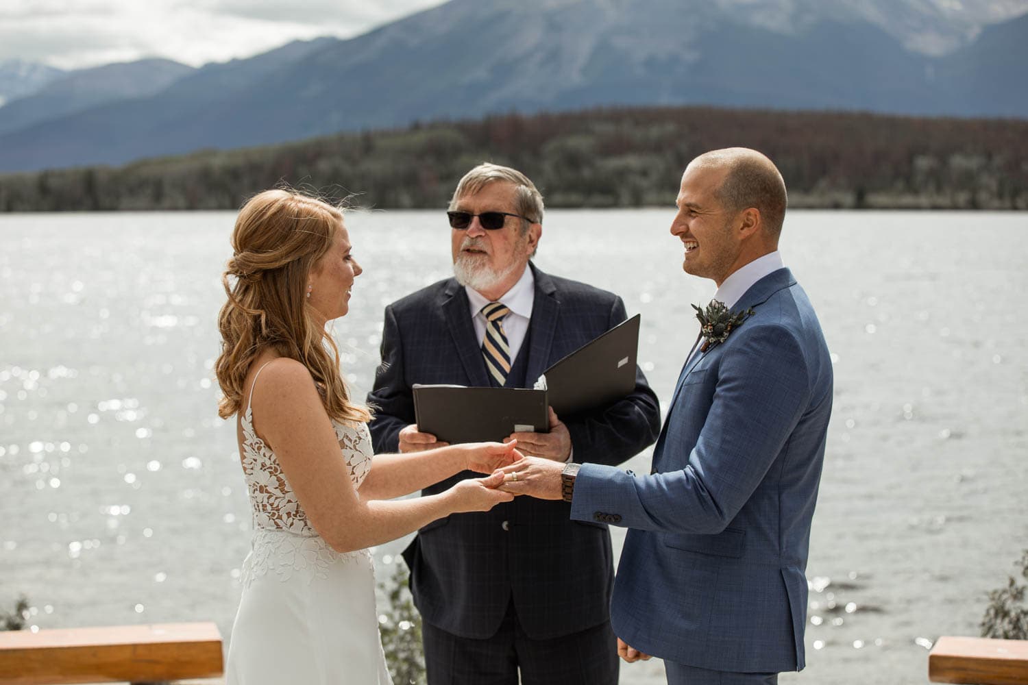 bride and groom at ceremony