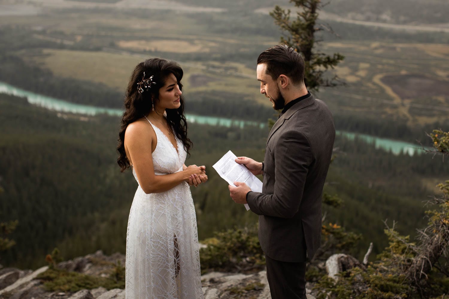 Banff ceremony on top of mountain