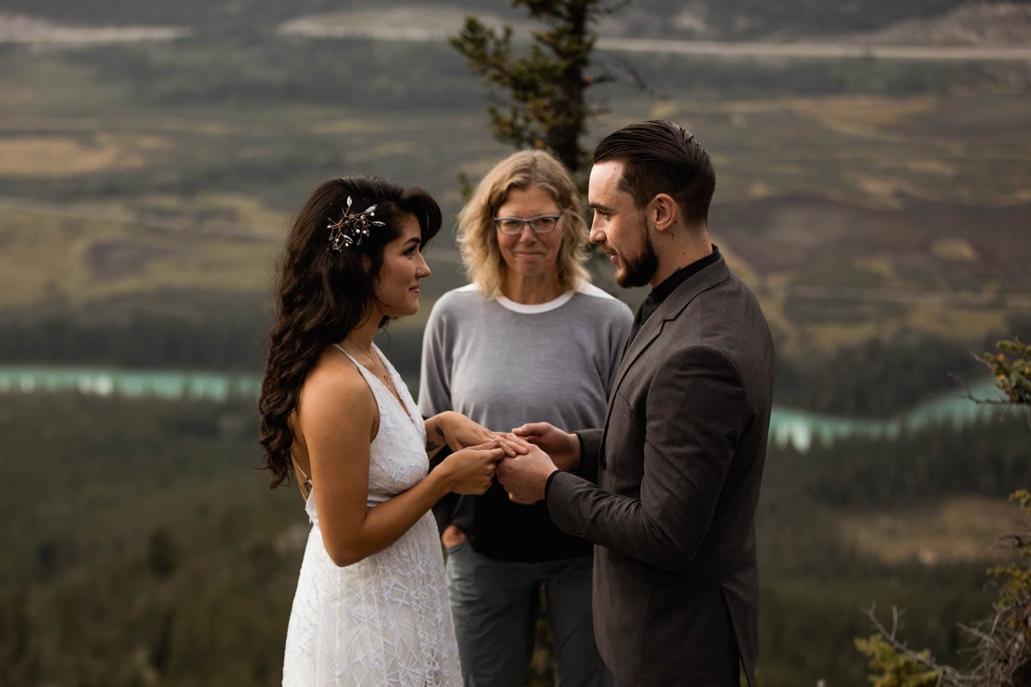 Banff ceremony on top of mountain