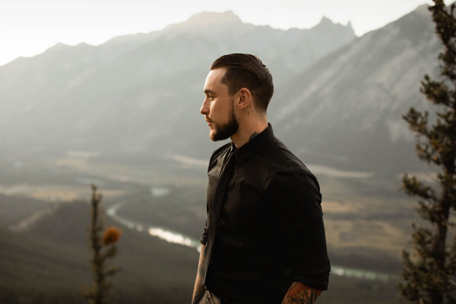 Banff Elopement groom portrait