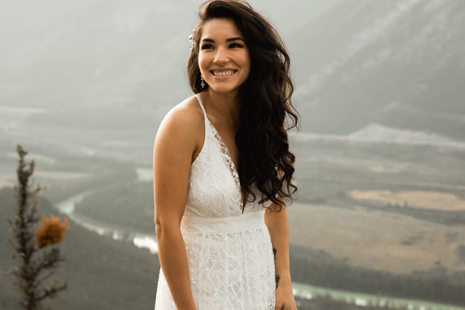 Banff Elopement bride portrait