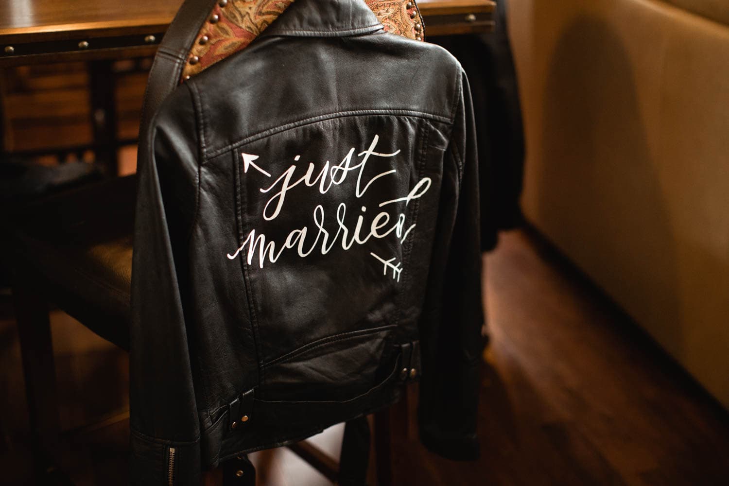 just married leather jacket