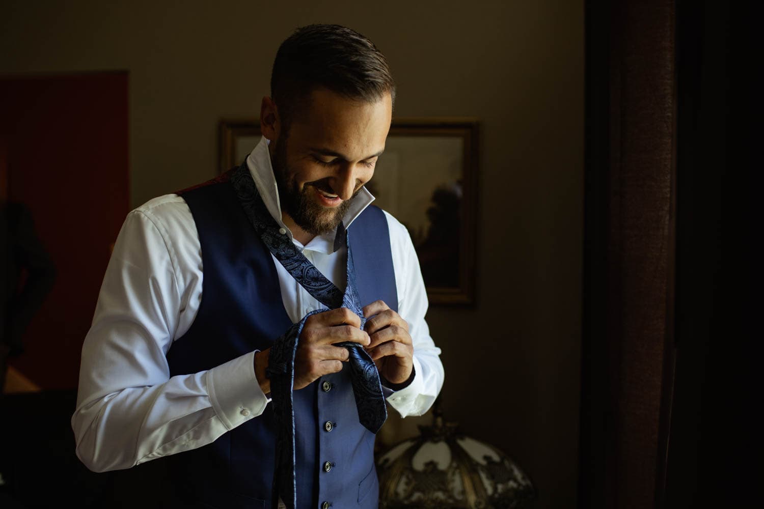 Groom Getting Ready