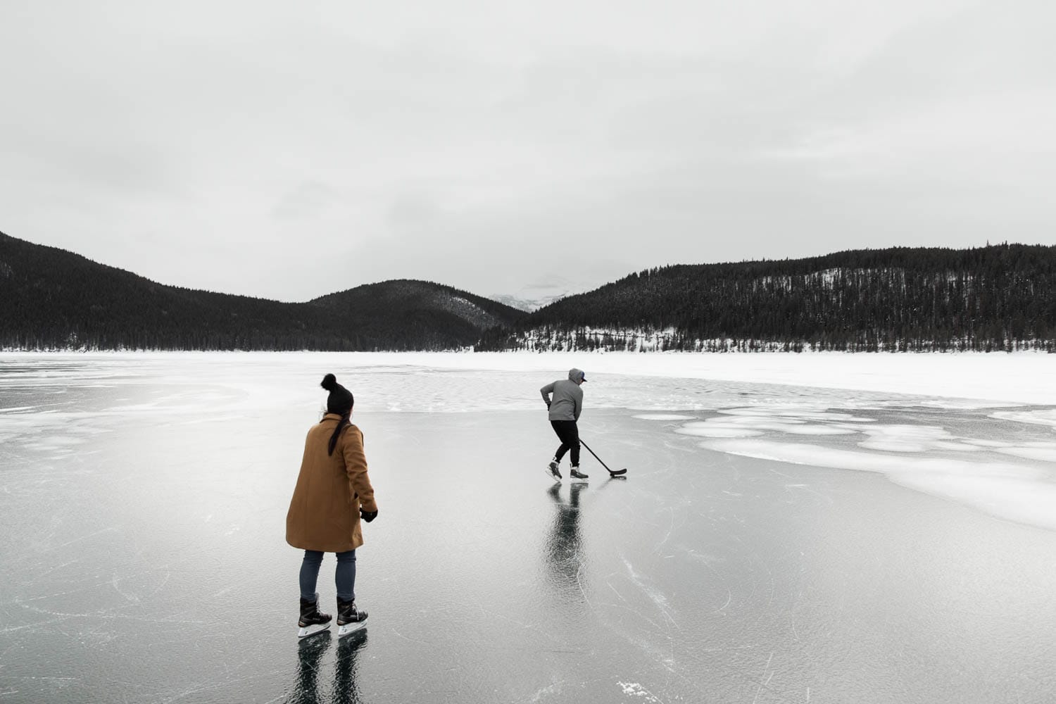 Banff Winter Skating Engagement