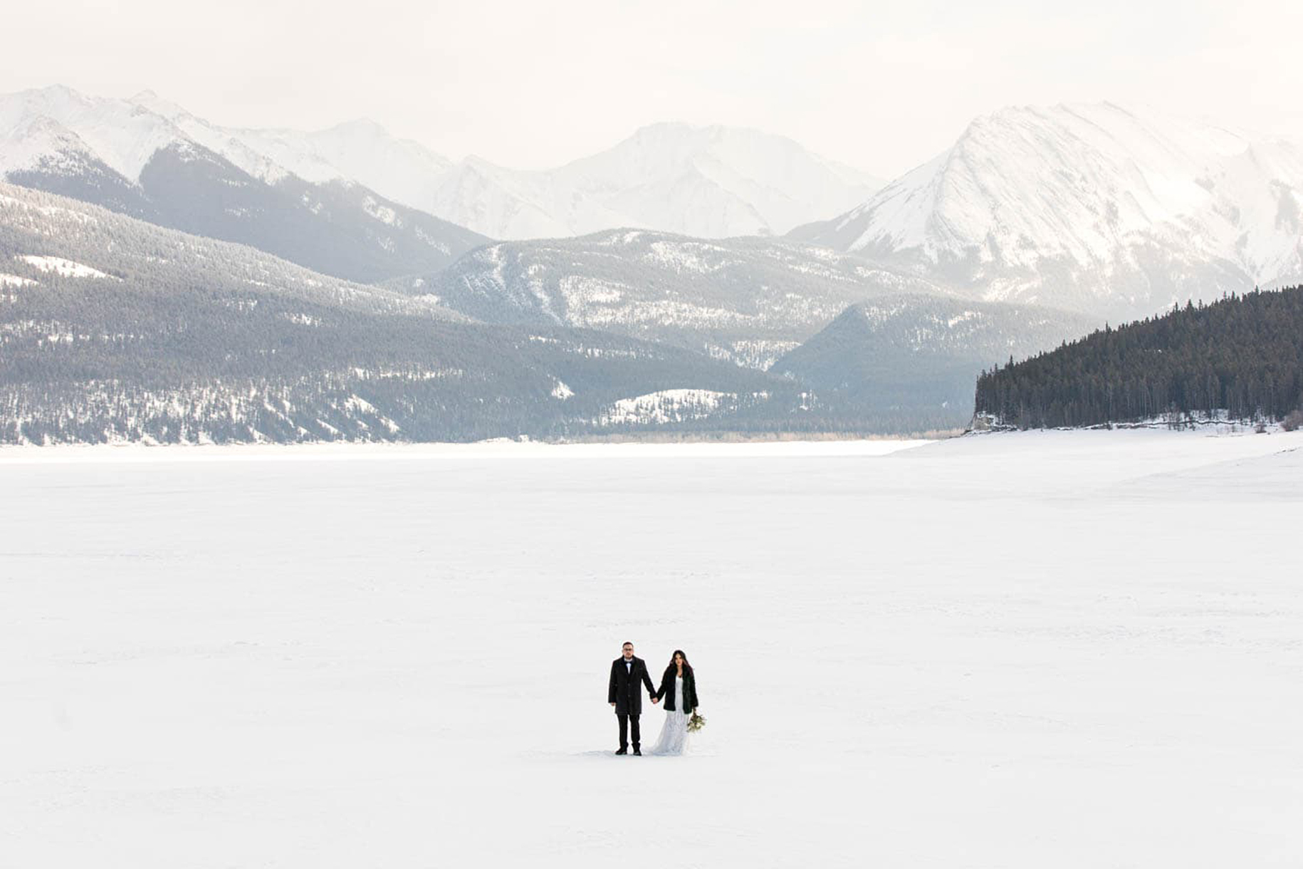 Abraham Lake Winter Elopement