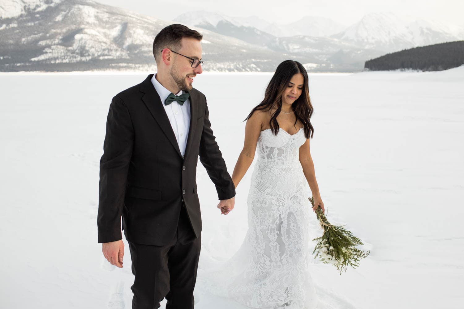 Abraham Lake Winter Elopement