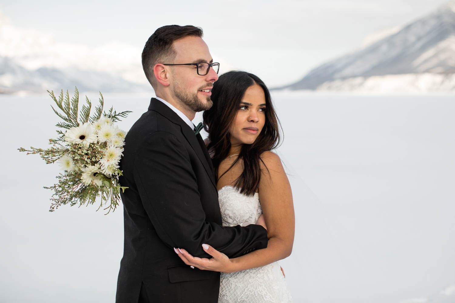 Abraham Lake Winter Elopement