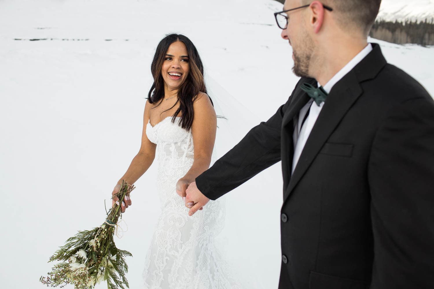 Abraham Lake Winter Elopement