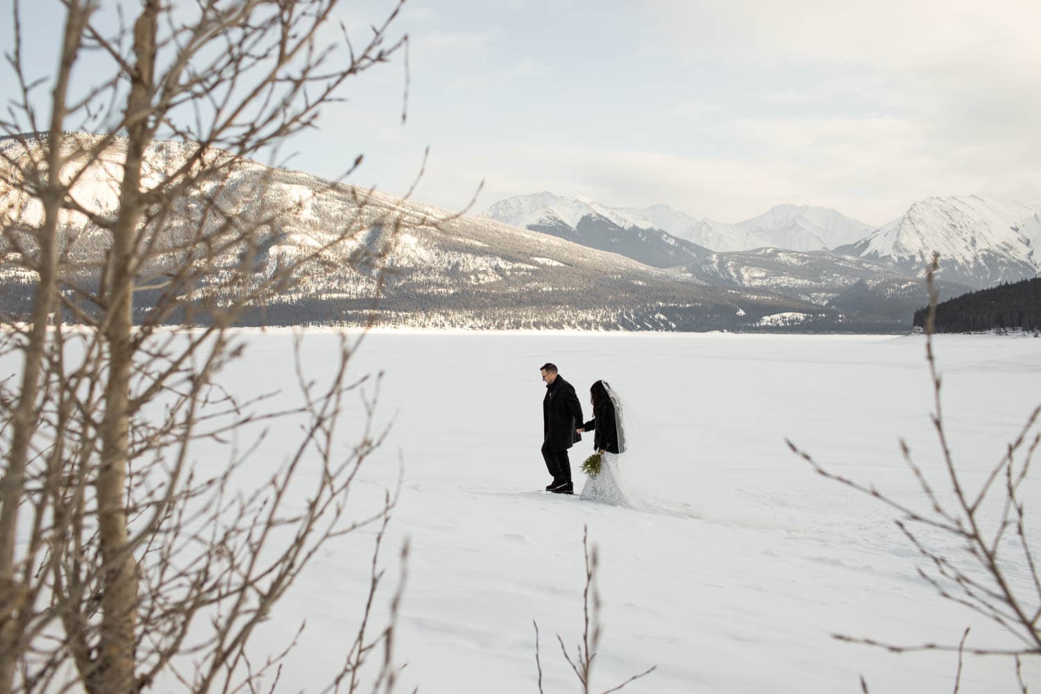 Abraham Lake Winter Elopement