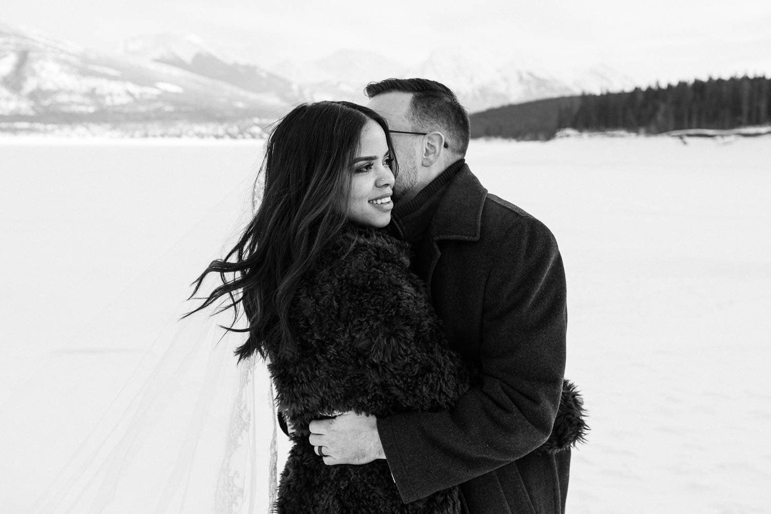 Abraham Lake Winter Elopement