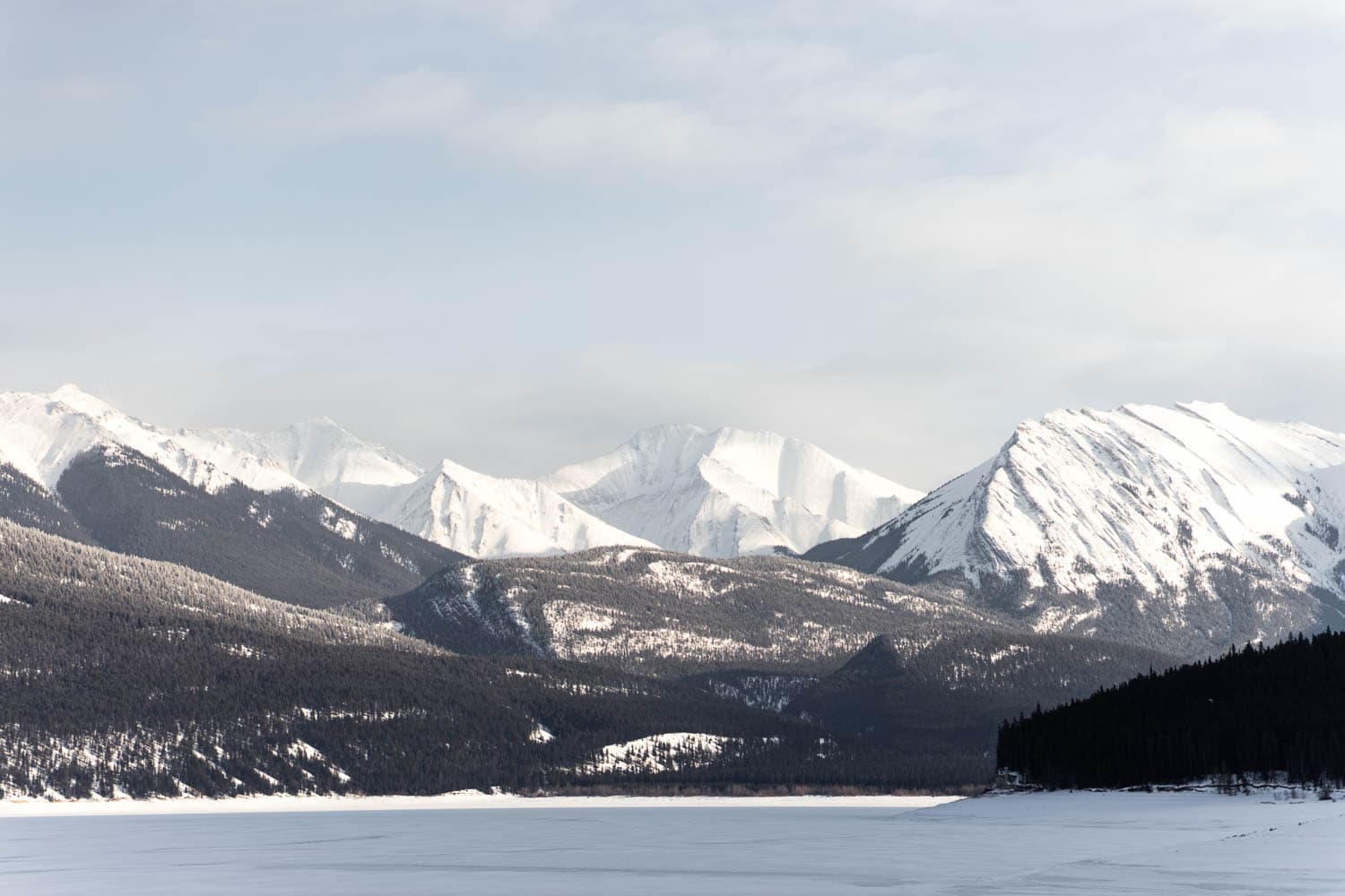 Abraham Lake Winter Scenery