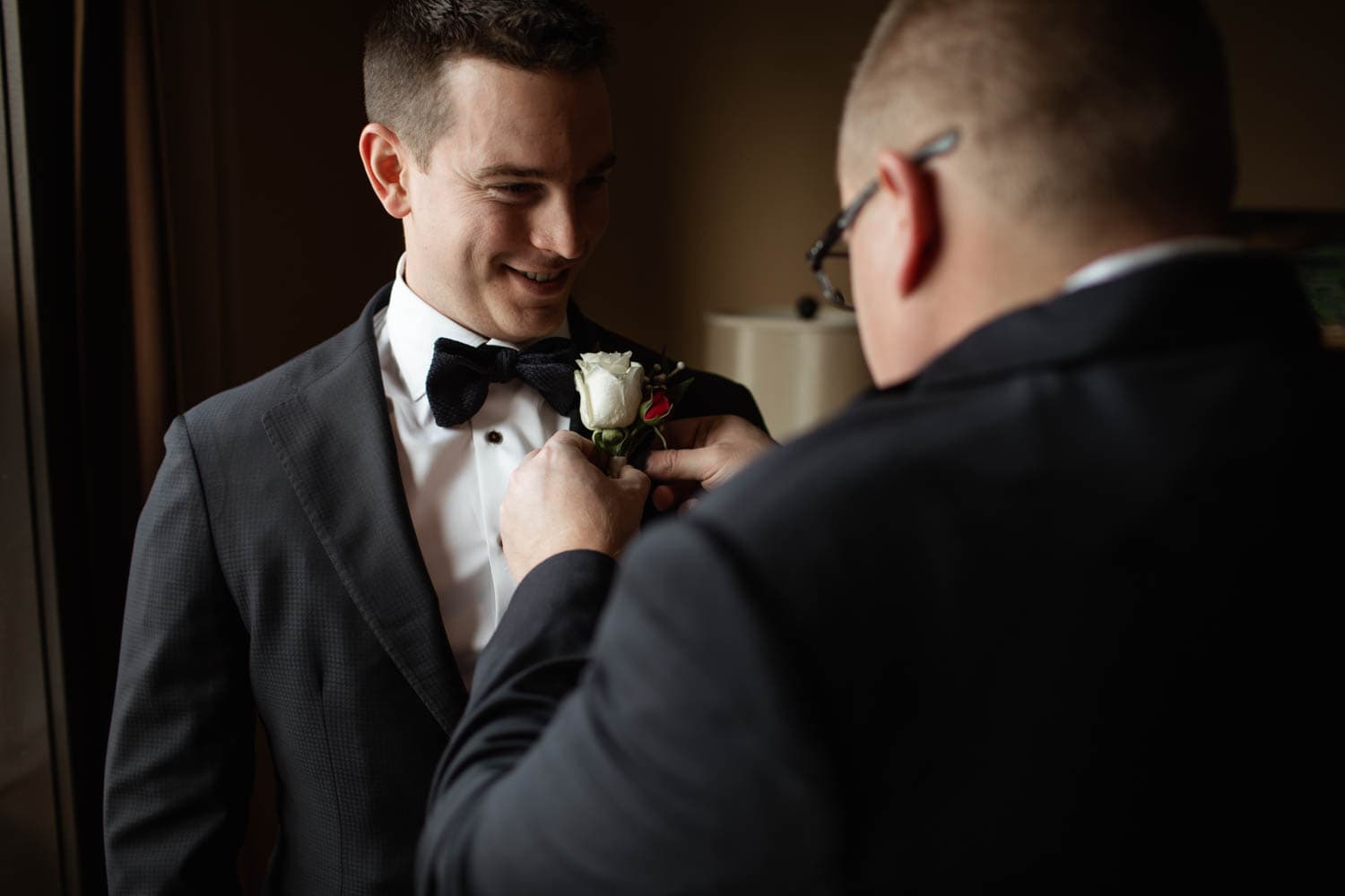 Groom getting ready