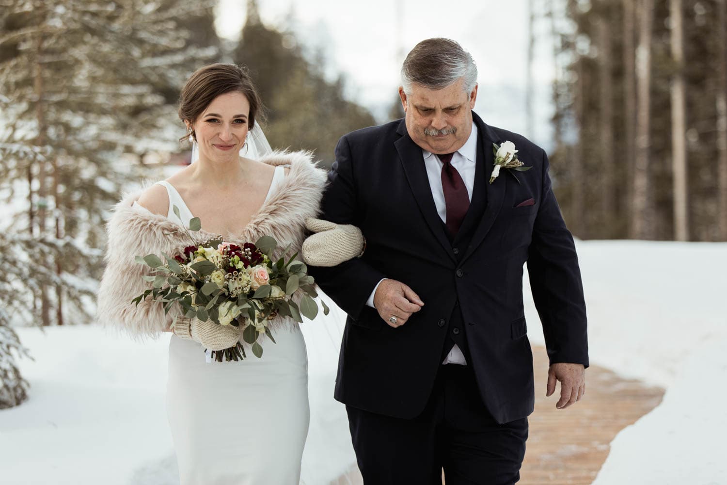 Bride walking down aisle