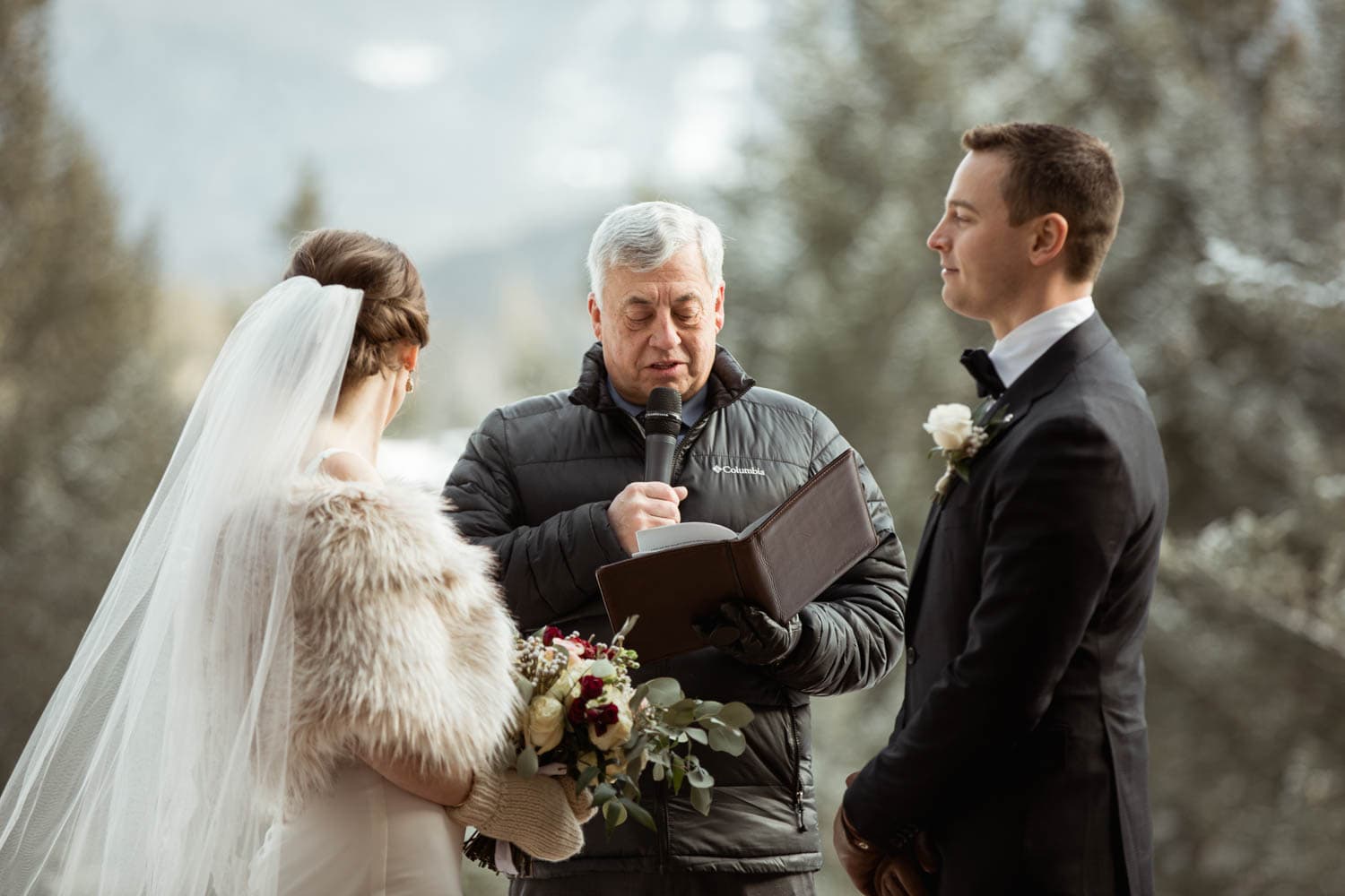 bride and groom at ceremony