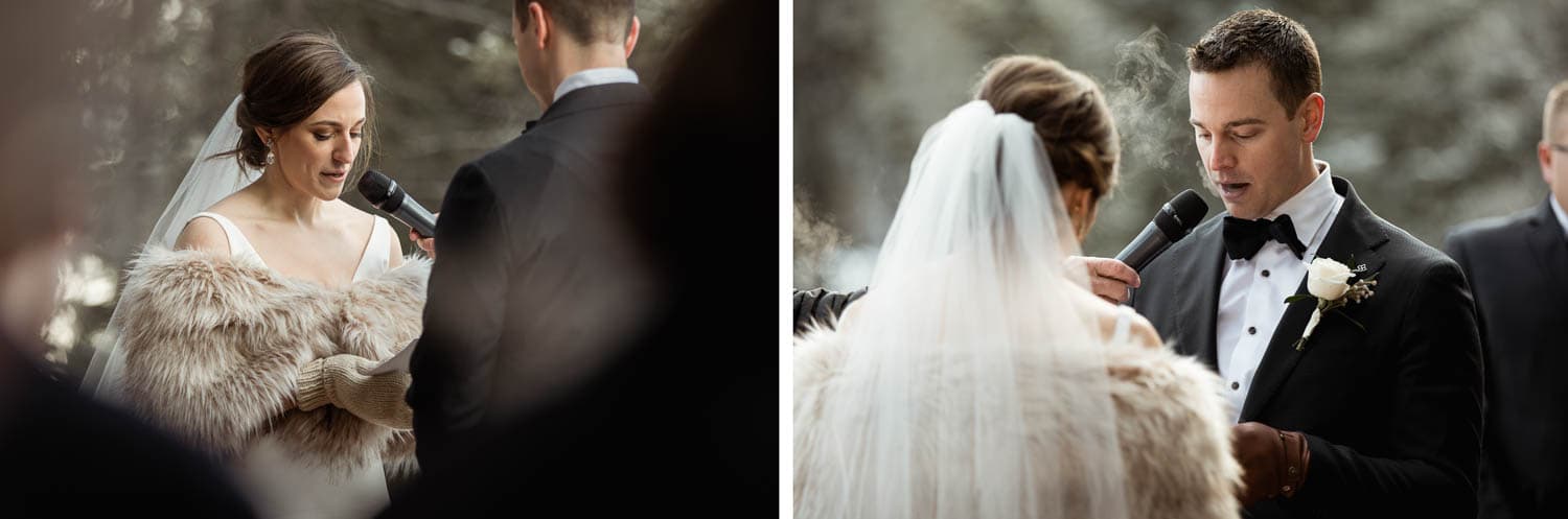 bride and groom exchanging vows