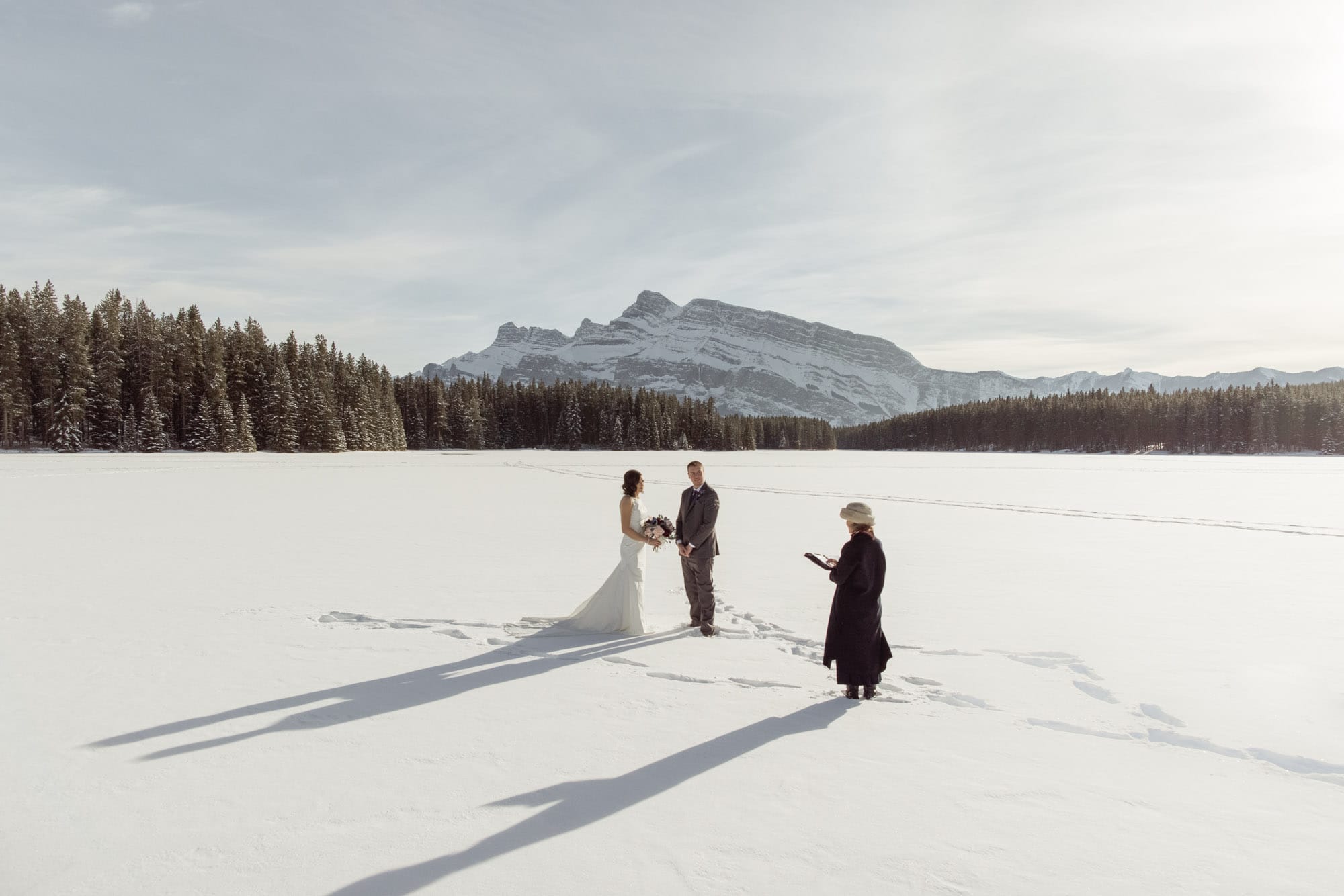 winter elopement in banff national park