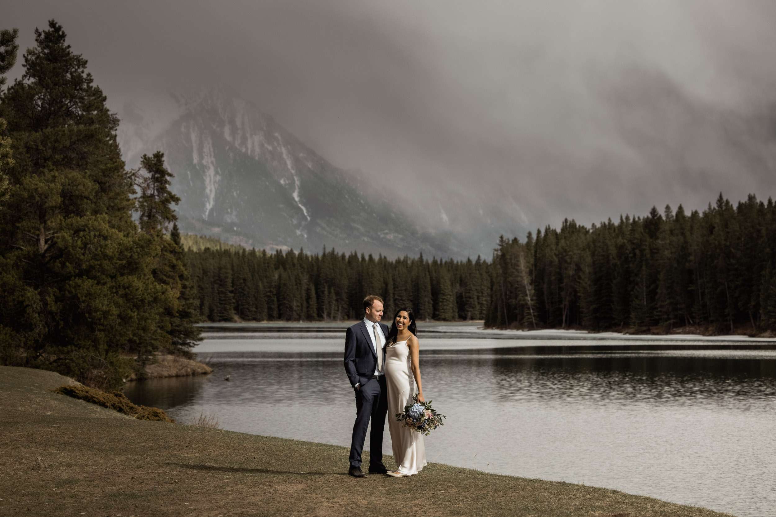 stormy elopement in banff national park