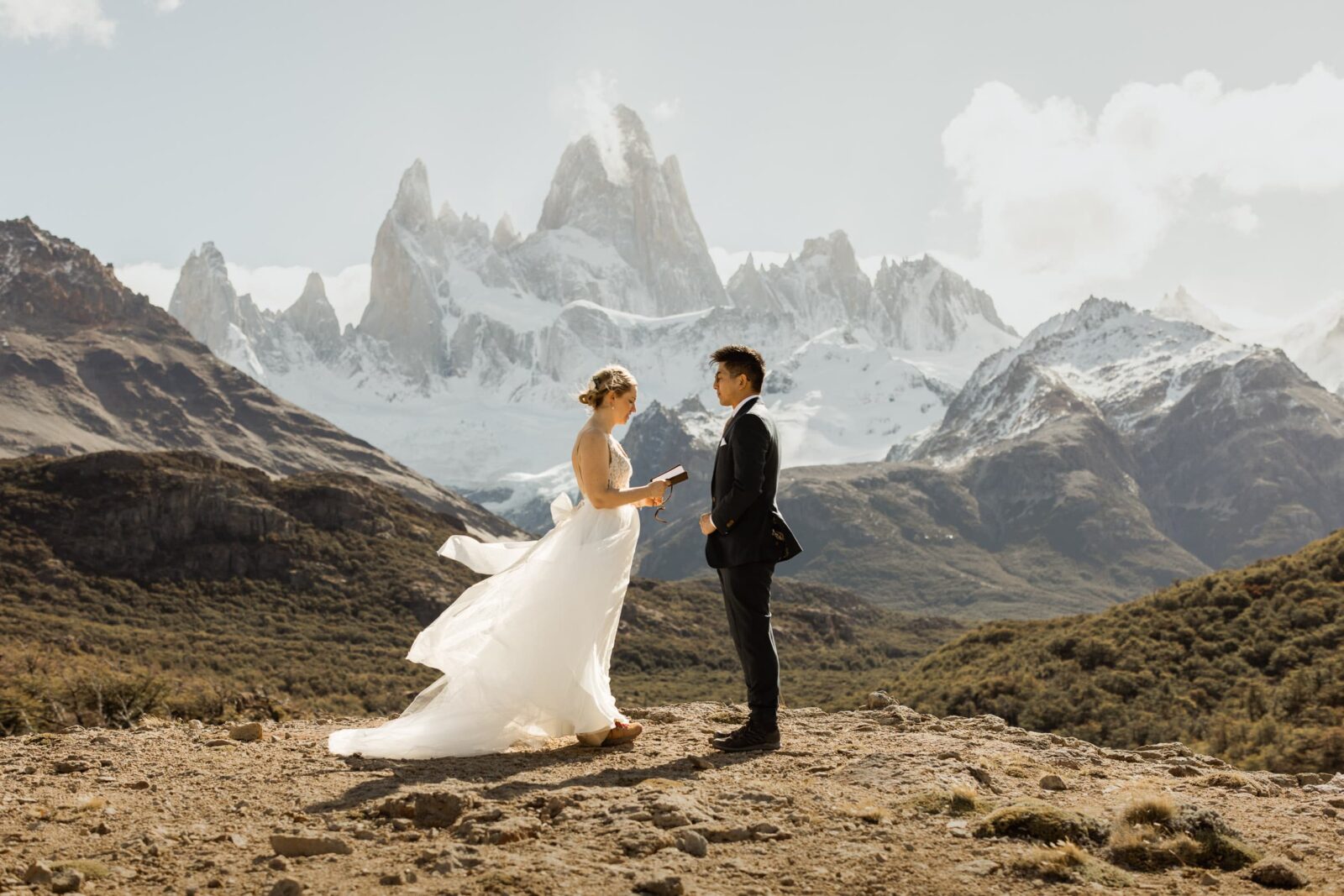 intimate elopement ceremony in Patagonia